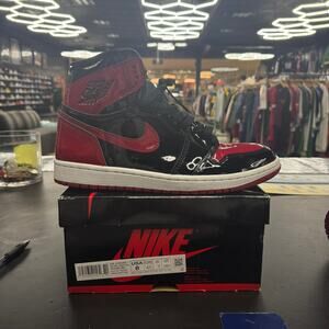 Jordan 1 High Patent Bred Pre Owned